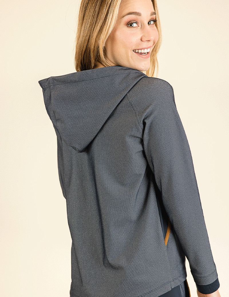 HBT ECLECTIC DENIM | BICOLOR SINBAD SWEAT FEMME NAVY/DENIM