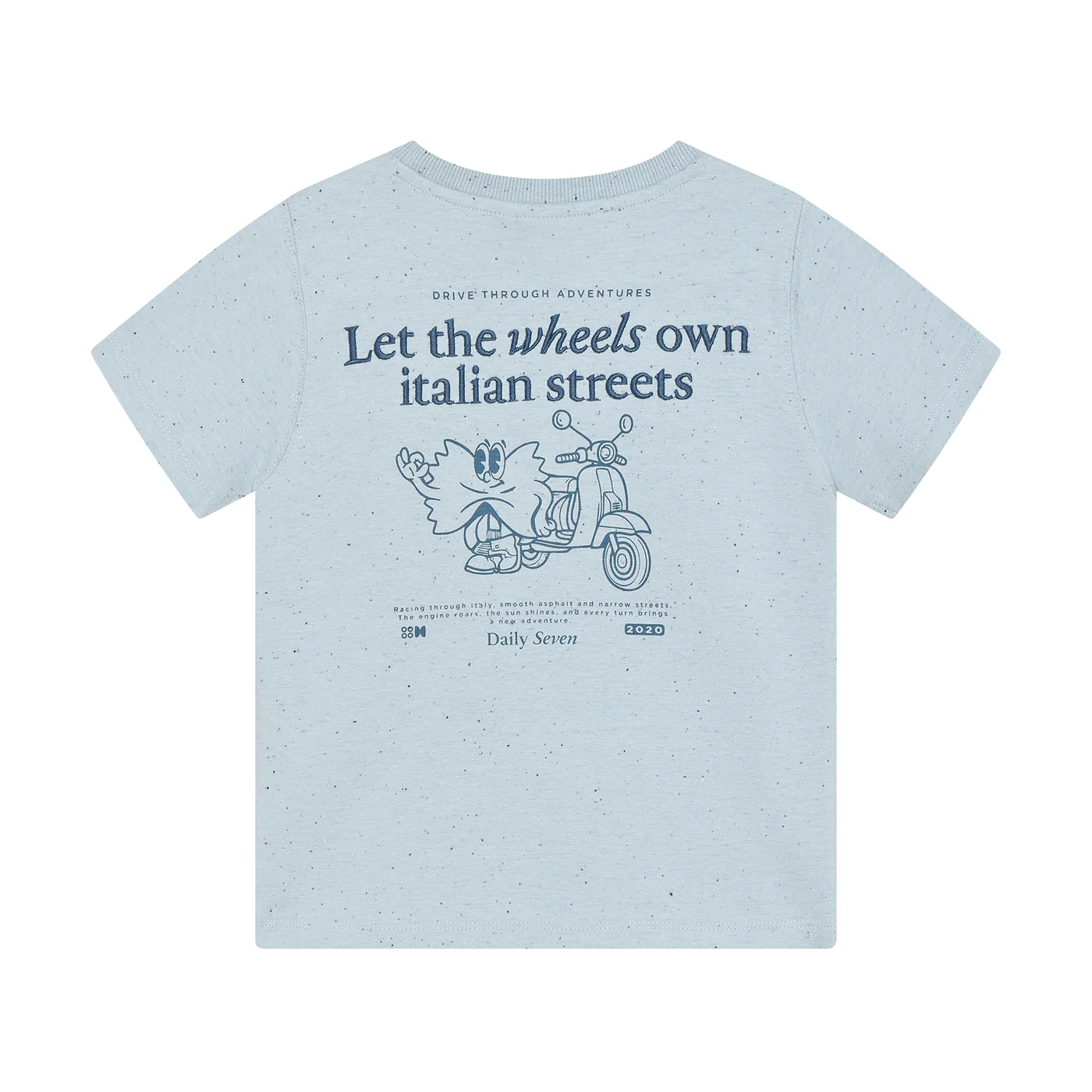 Daily7 Daily7 t-shirt nappy backprint  celestial blue