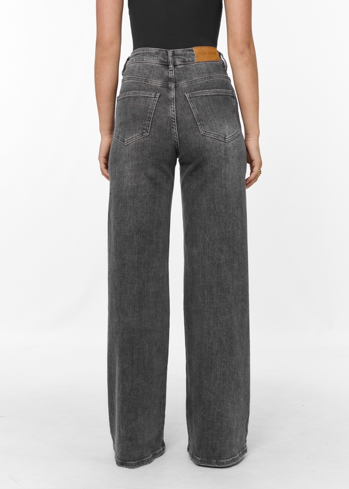 Wide leg stretch jeans grijs