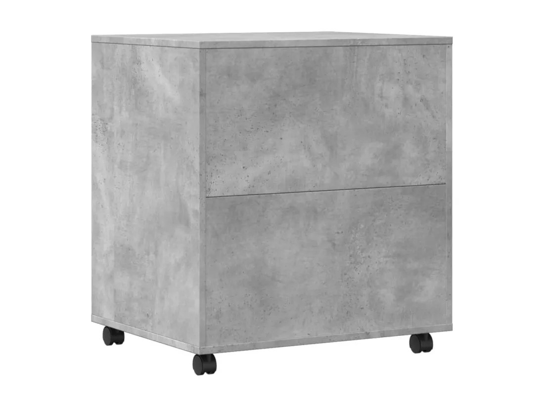 Support d'imprimante avec roulettes gris béton 60x50x67 cm