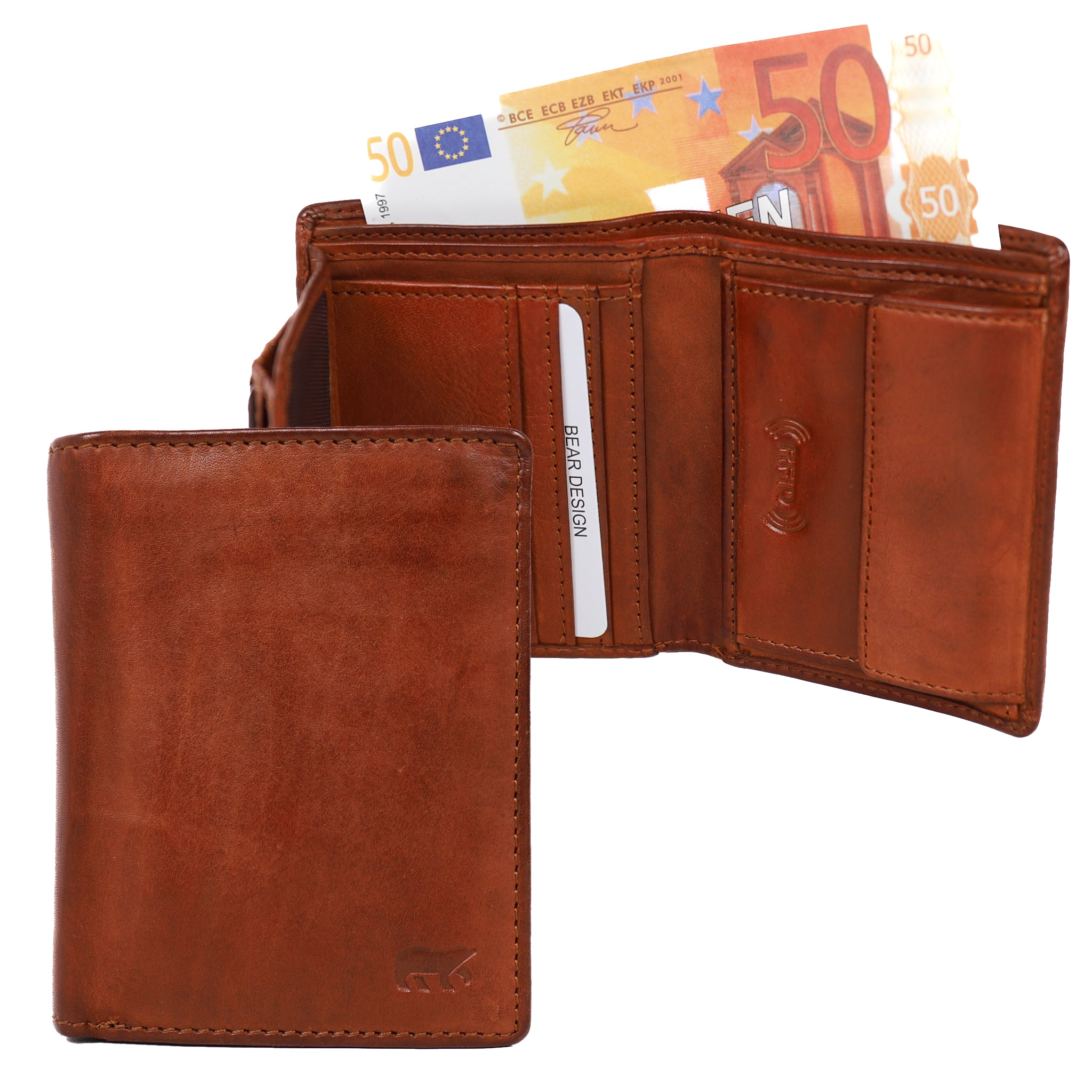 Billfold 'Remo' cognac Cognac