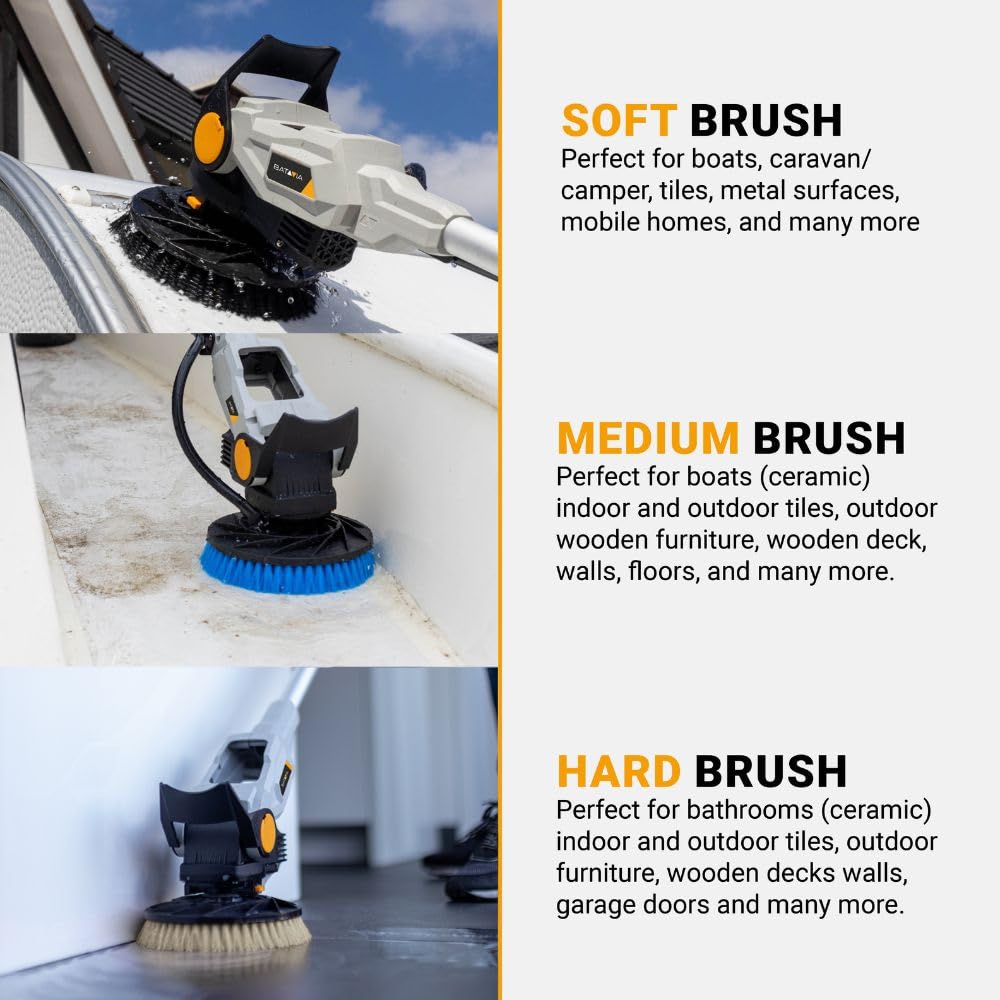 18V Twin Brush - Brushless Akku-Reinigungsbürste - Inkl. 4,0-Ah-Akku und Schnellladegerät + 3 Bürsten und Verlängerungsgriff