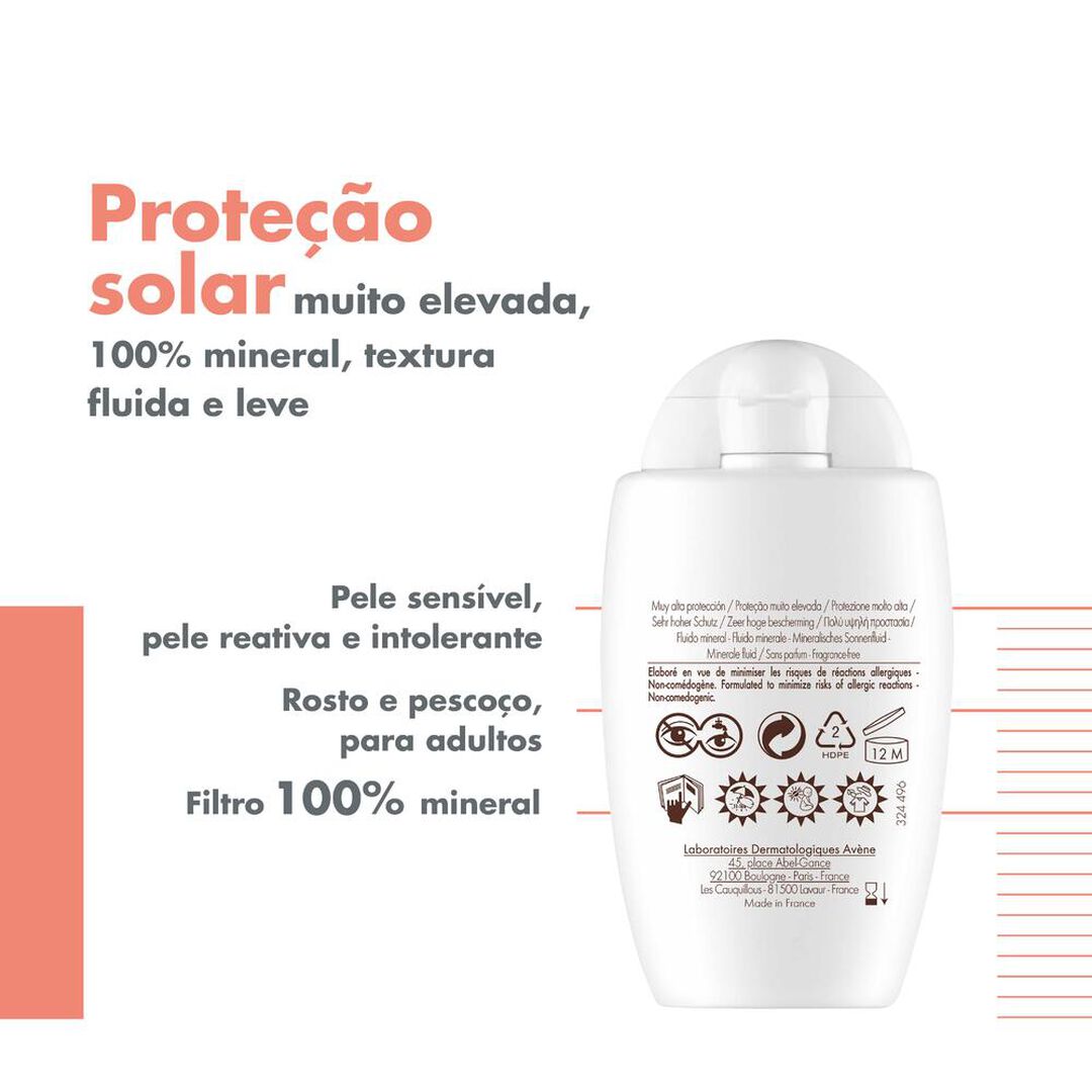 AVENE  Protetor Solar Fluido Mineral SPF50+ - 40ml