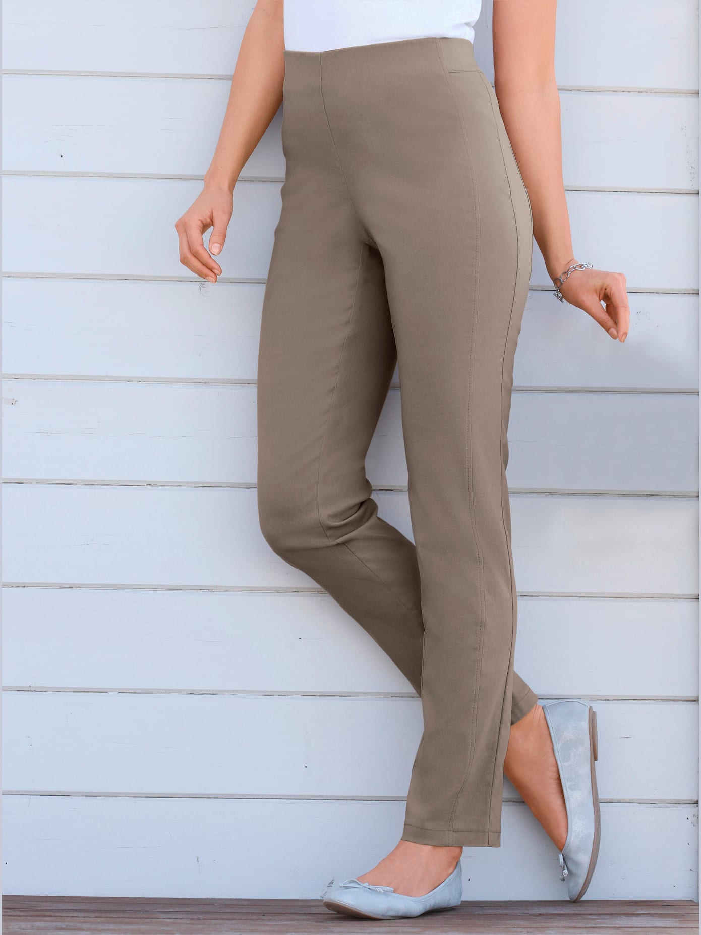 Pantalon classique uni avec ceinture élastique