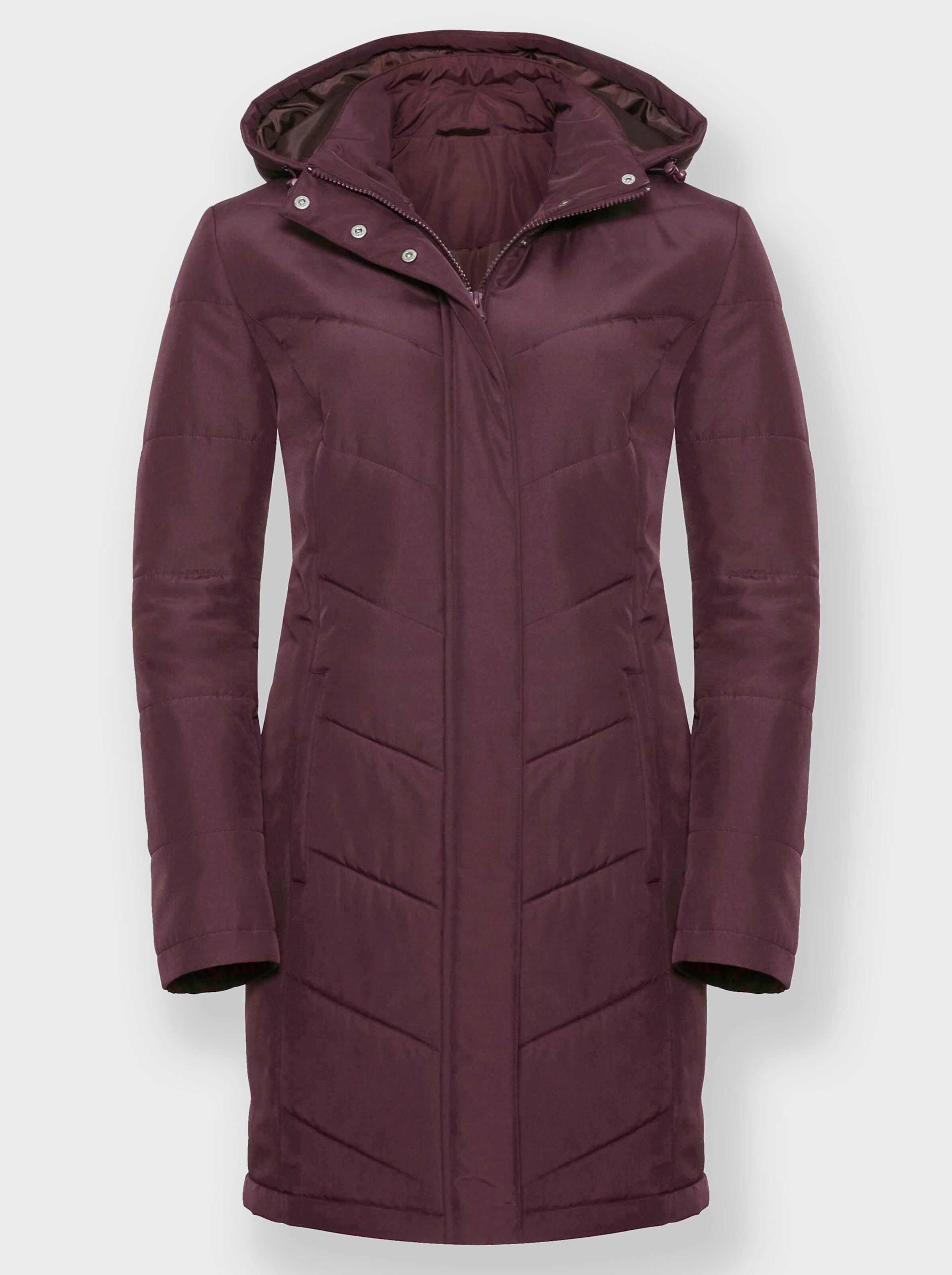 Longjacke mit abnehmbarer Kapuze