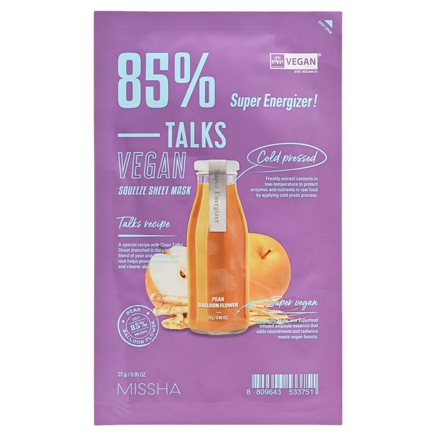 MISSHA - Talks Vegan Squeeze Sheet Mask - 7 soorten