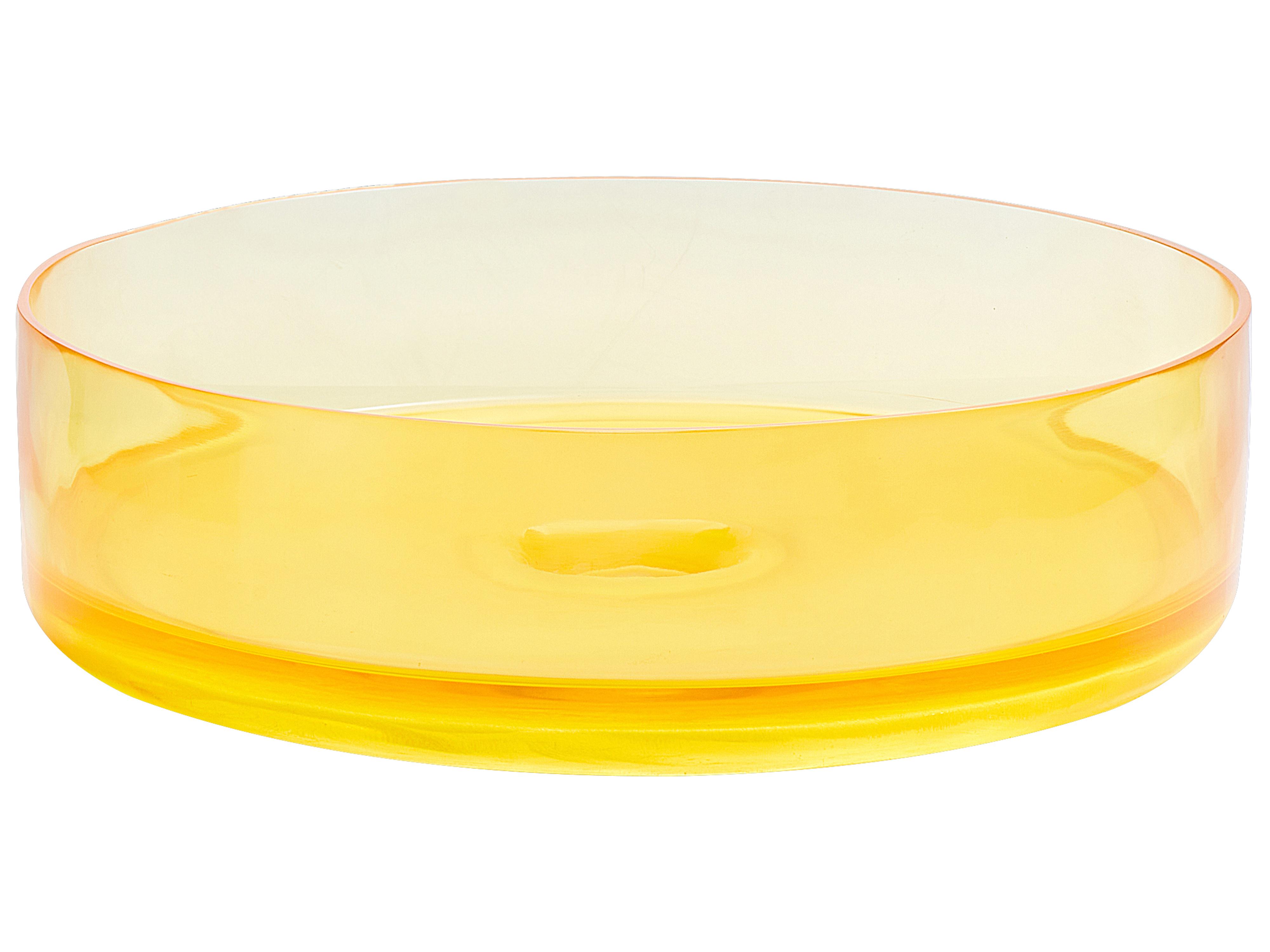 Wastafel voor aanrechtblad TOLOSA ⌀ 36 cm Solid surface Geel