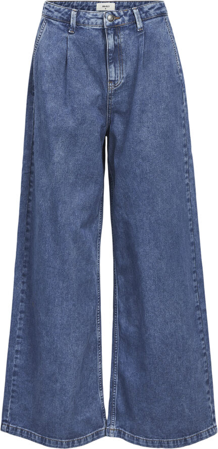 Object OBJMOJI DENIM MW WIDE JEANS 135 Medium blue denim