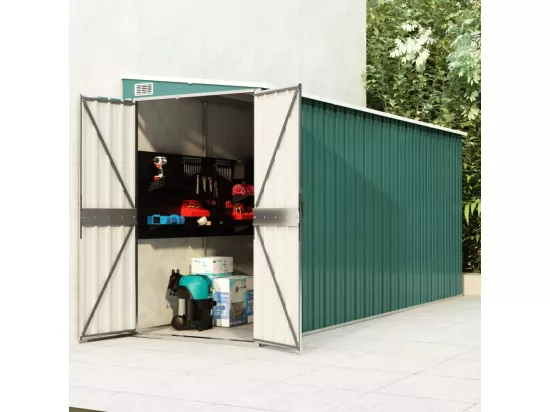 Abri de jardin mural Vert 118x382x178 cm Acier galvanisé