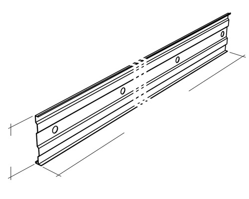 PRECIT aluminium kapstrip geëxtrudeerd profiel 1000 x 58 x 10 mm