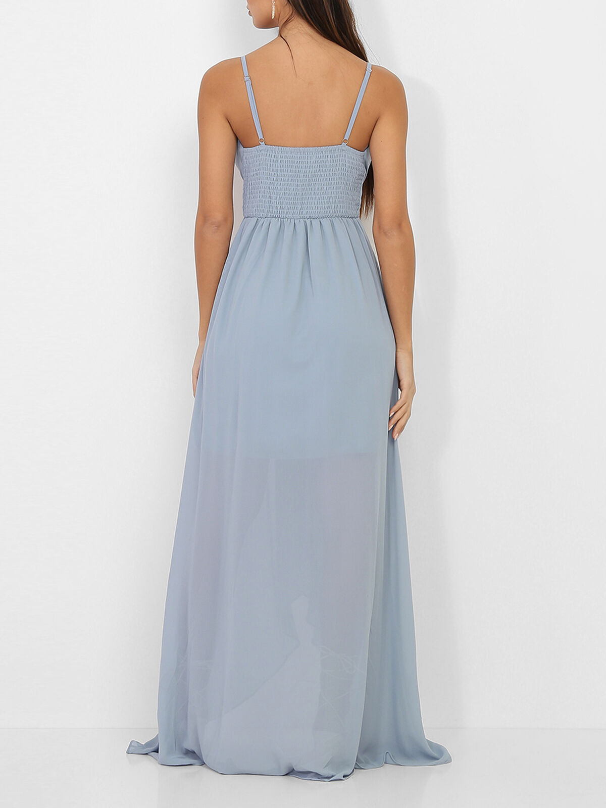 Robe de soirée longue- Bleu givré