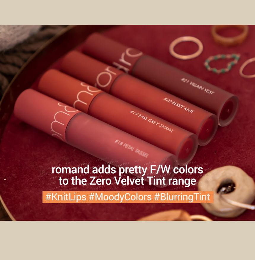 romand - Zero Velvet Tint 2020 F/W-serie - 4 kleuren