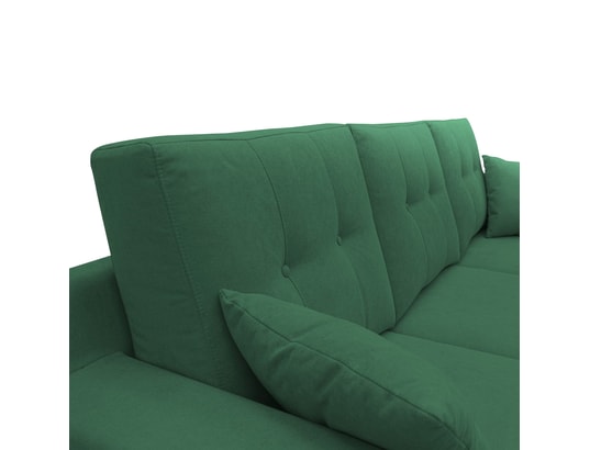 DIVANI.STORE - Canapé d'angle danish réversible vert 4 places