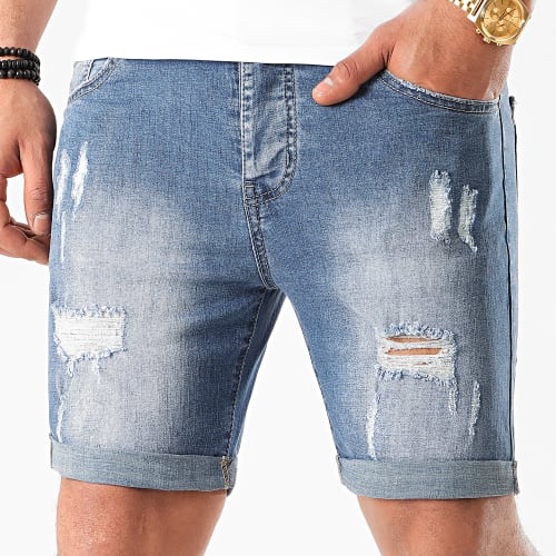 Short Jean Avec Dechirures LB054-B54 Bleu Medium