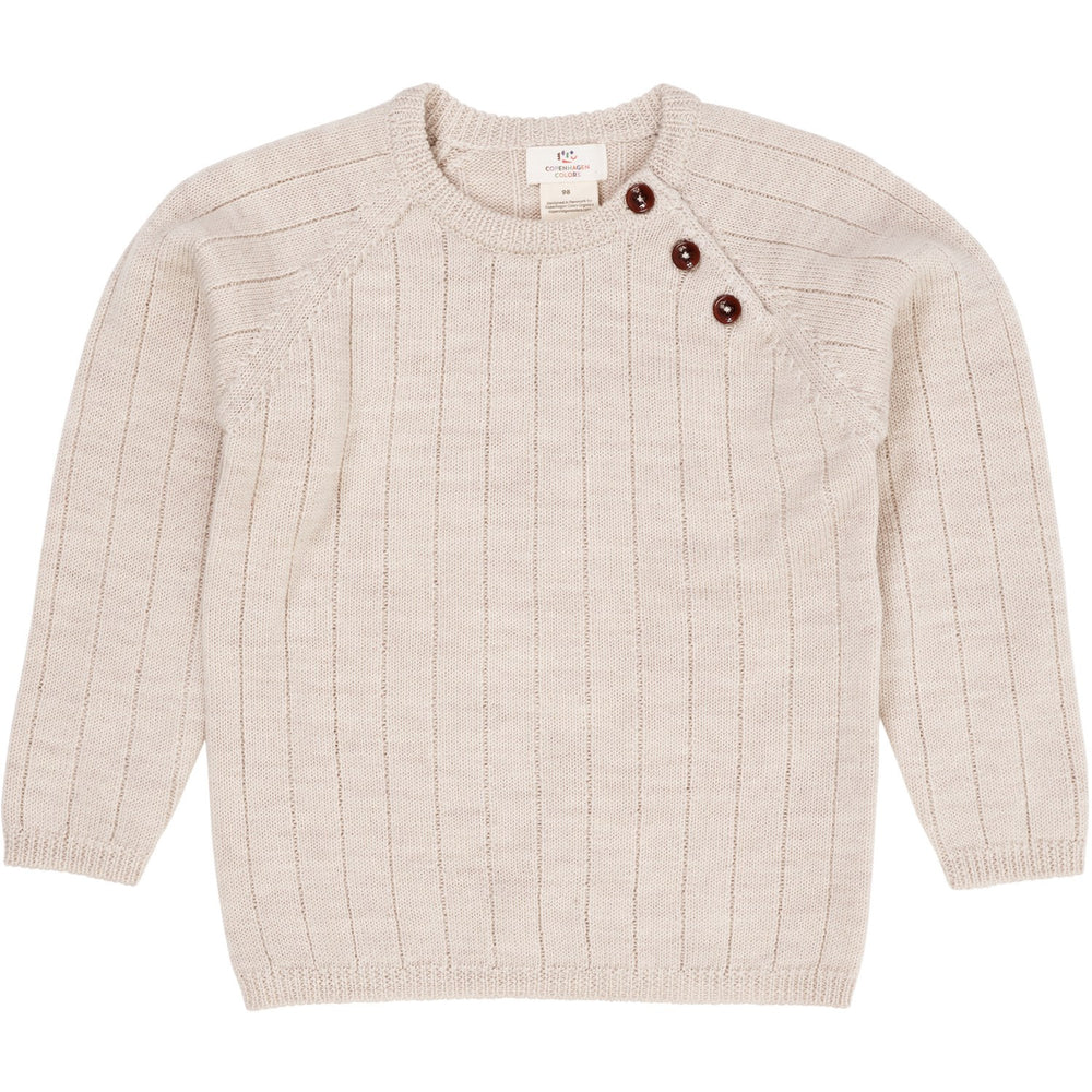 Pale Cream Melange Merino Striktrøje