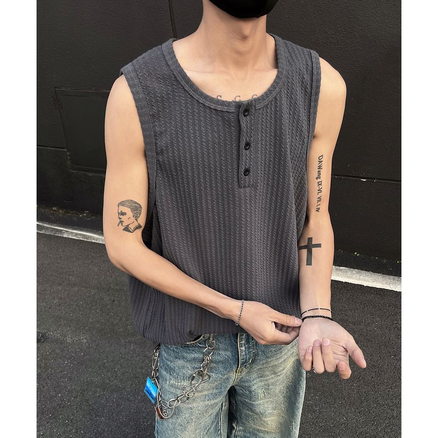 Freehop - Henley Plain Tanktop