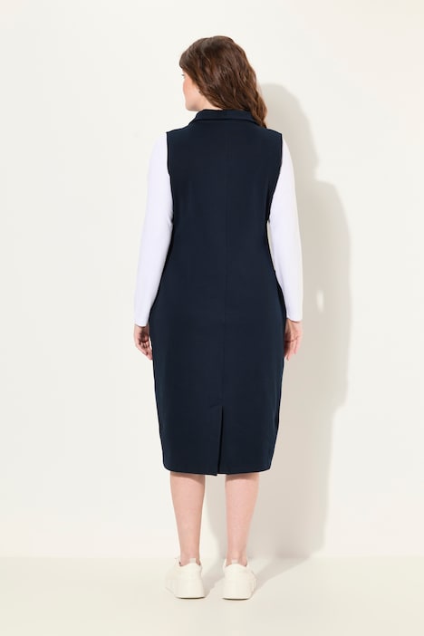 Sweat-Midikleid, Stehkragen, ärmellos, Biobaumwolle