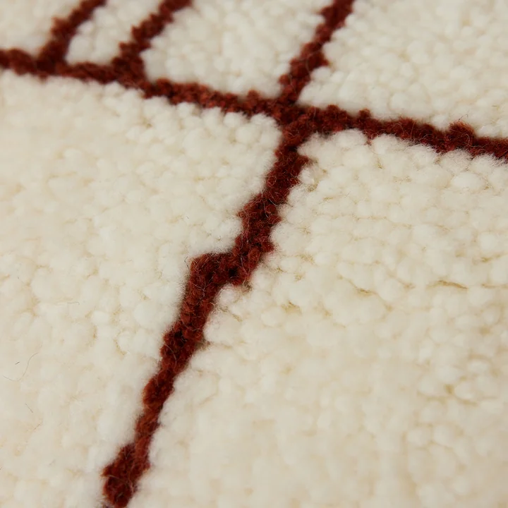HKliving - Easy Wollkissen, 40 x 60 cm, creme / rost