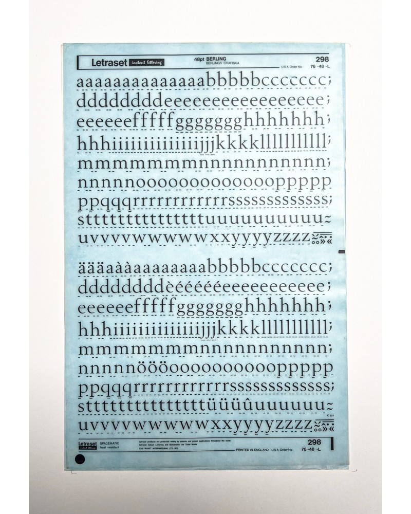 Letraset 298 - BERLING -48pt