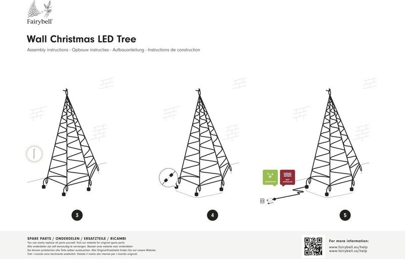 Fairybell - LED Muurkerstboom - 2 Meter - 180 LEDs - Warm Wit