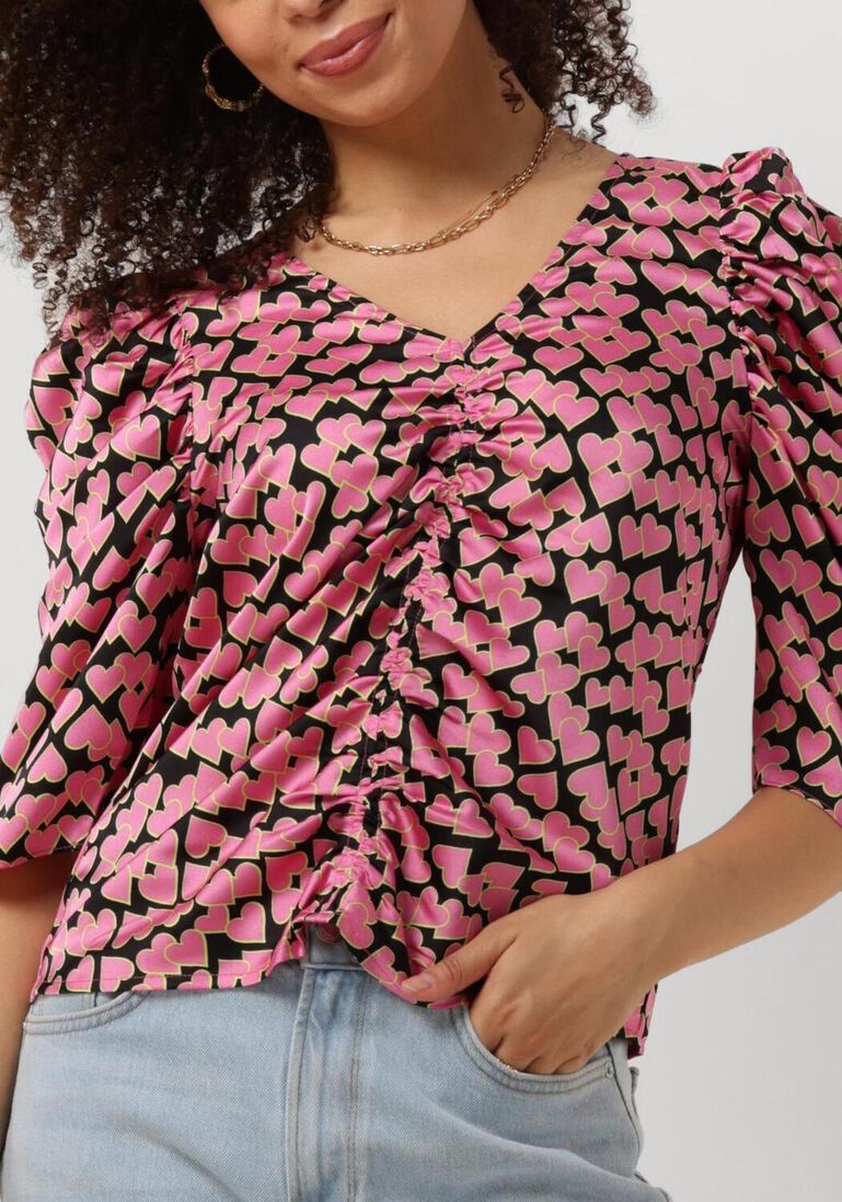 roze co'couture blouses flashy heart drape blouse