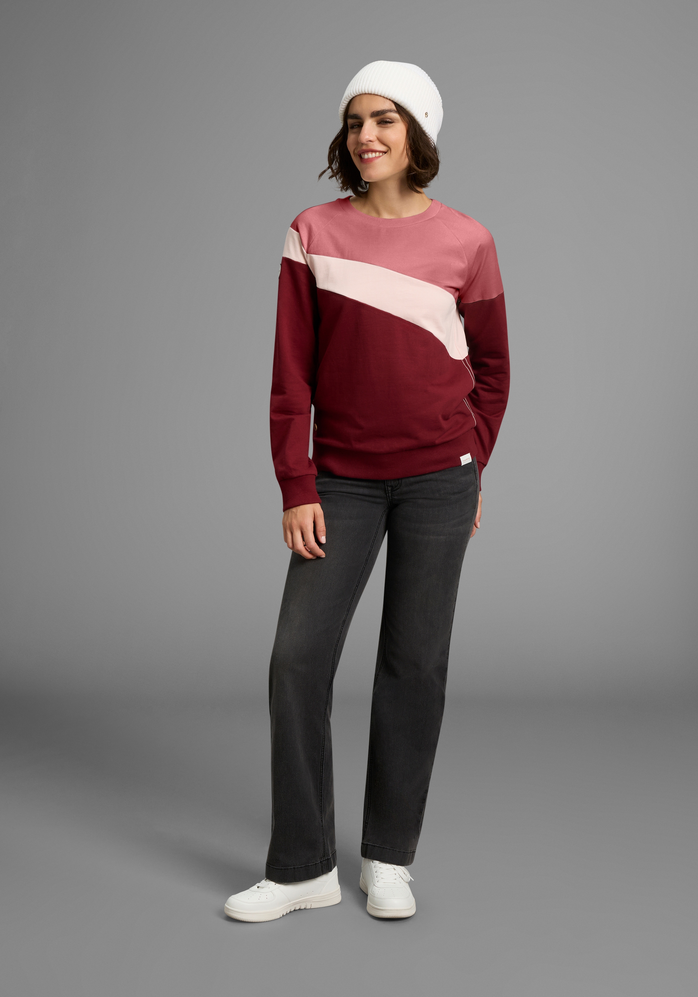 KangaROOS Sweatshirt , im Colorblock Design mit süssen Details
