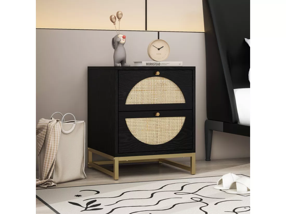 Table de chevet, symétrie semi-circulaire,d40cm×h53cm