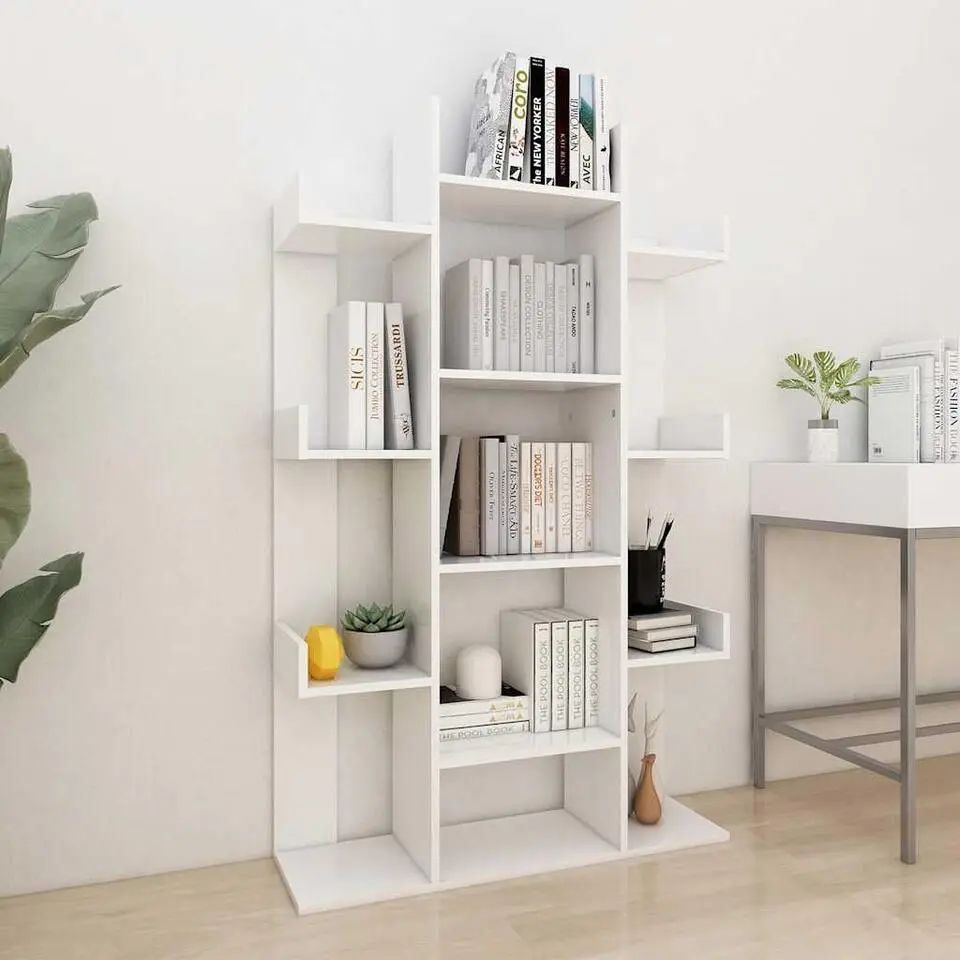vidaXL - Boekenkast met 13 vakken - Wit - Bewerkt hout - 86x25.5x140 cm