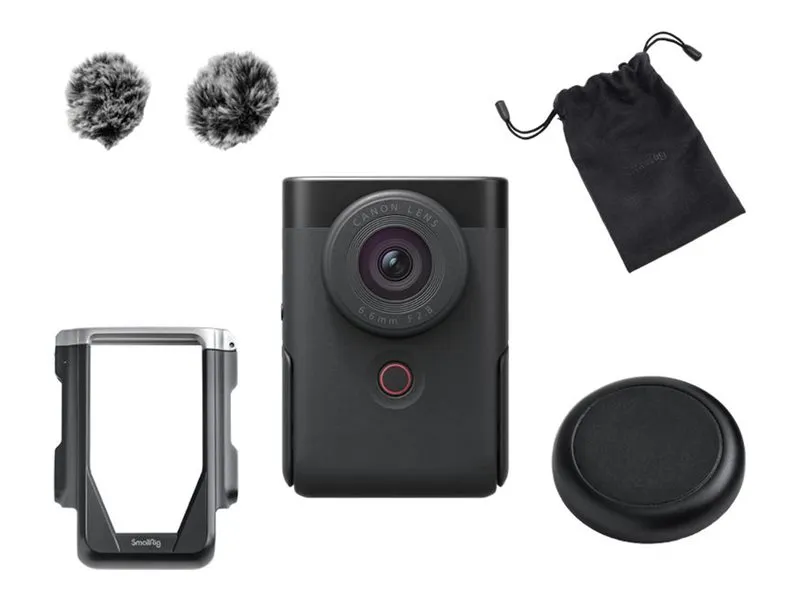 Canon PowerShot V10 - Advanced Vlogging Kit - digitalkamera - kompakt - 20.9 MP - 4K / 29.87 fps - Wi-Fi, Bluetooth - sort