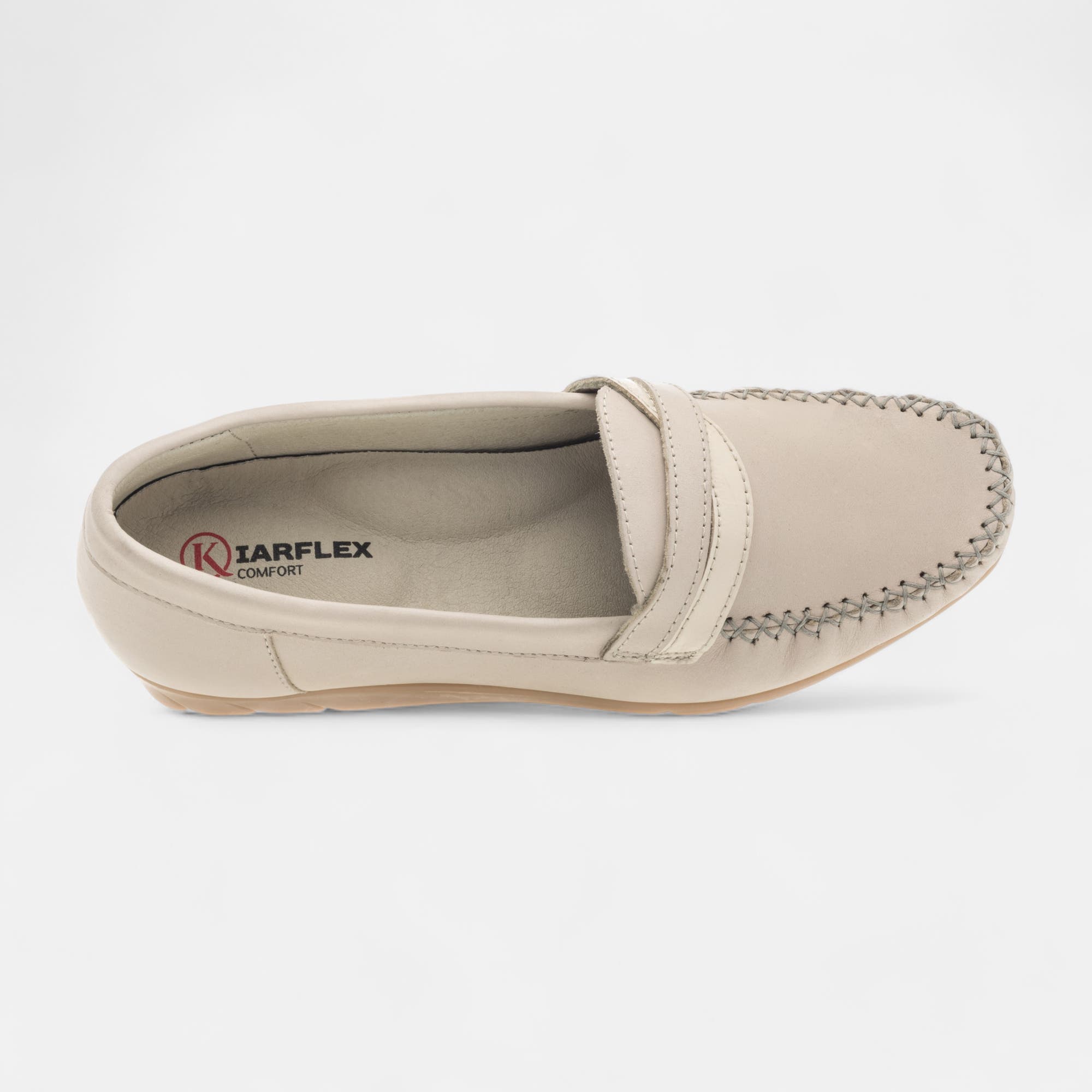 Mocassins pieds sensibles Femme en cuir beige