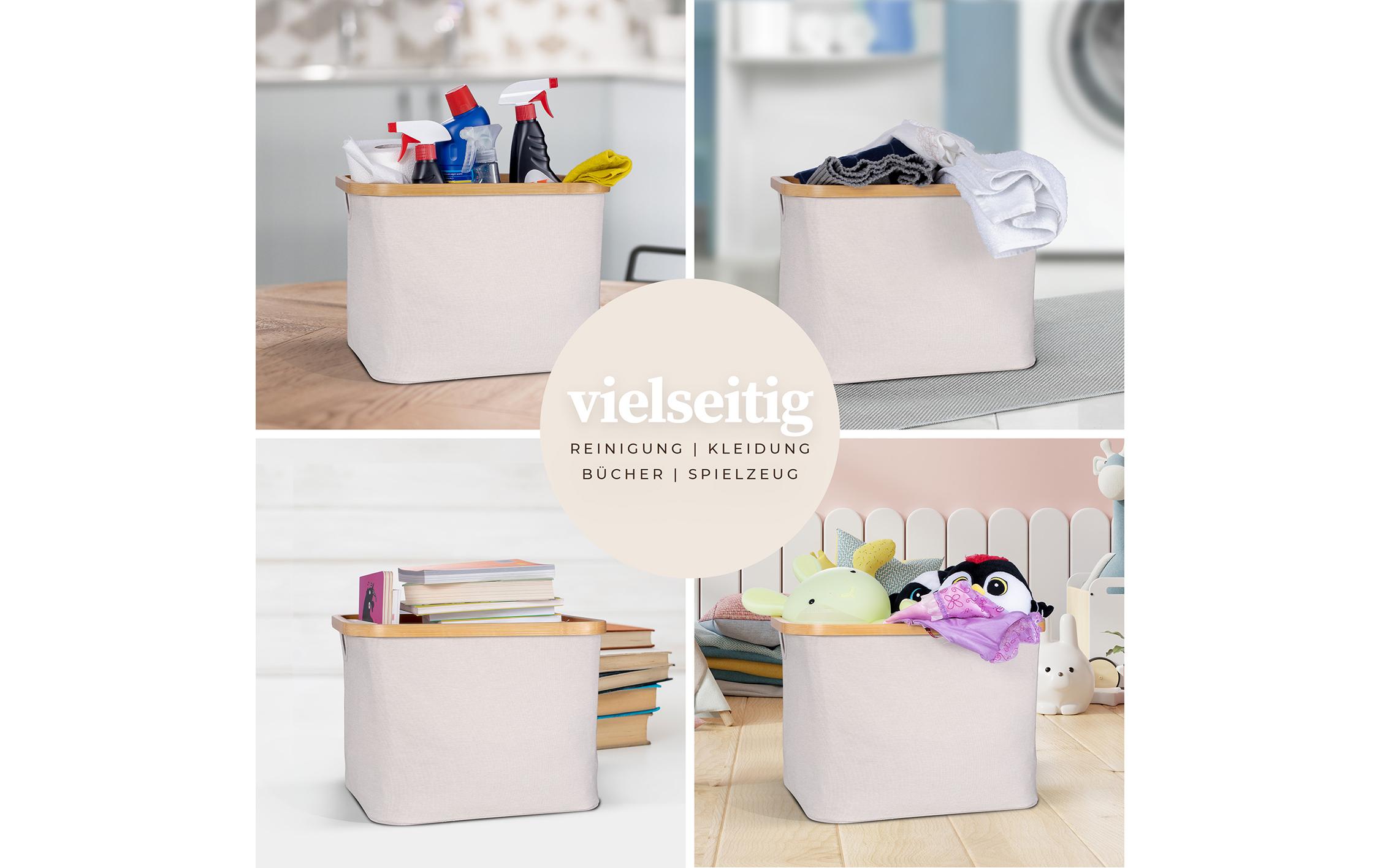 Wäschekorb Adrian 40 l, Grau/NatureFaltbare Aufbewahrungsbox