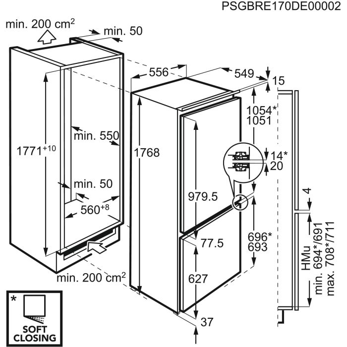 AEG Einbau Kühl-Gefrier-Kombination Serie 6000 TwinTech S18E5T