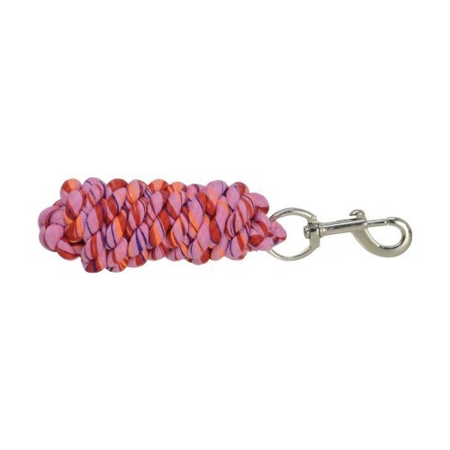Guia de corda tricolor para cavalos, rosa/vermelho/laranja