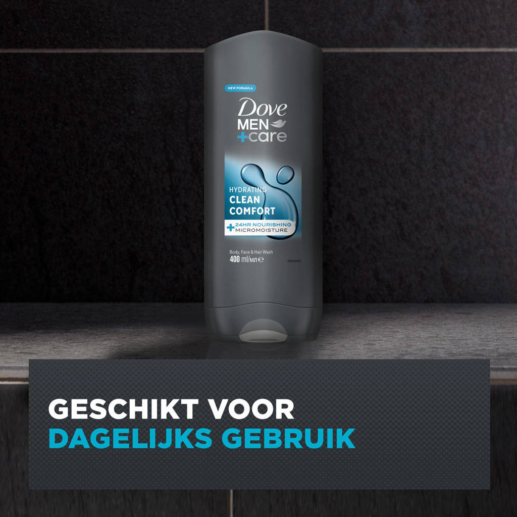 Lekkere frisse geur, zuinig in gebruik.Clean Comfort 3-in-1 douchegel - 6 x 400 ml