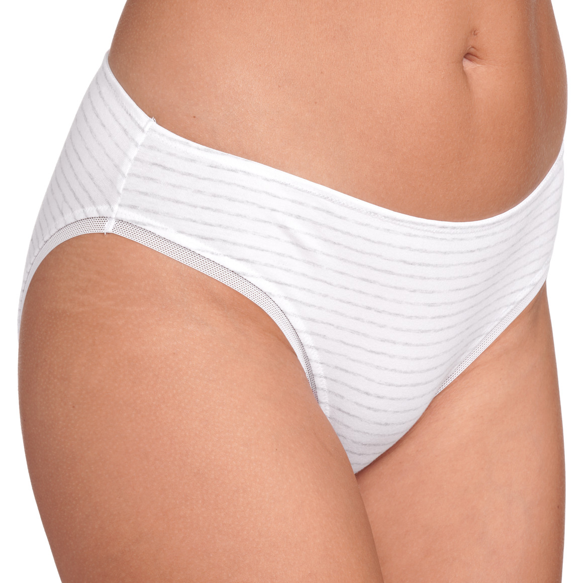 Gina Benotti 5 Damen Slips aus Baumwolle weiss / schwarz / hellgrau