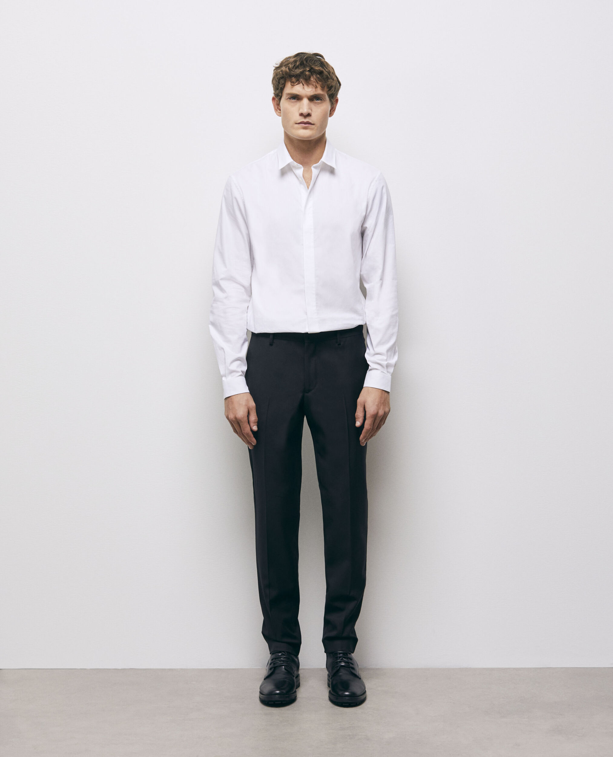 Pantalon de costume en laine noir