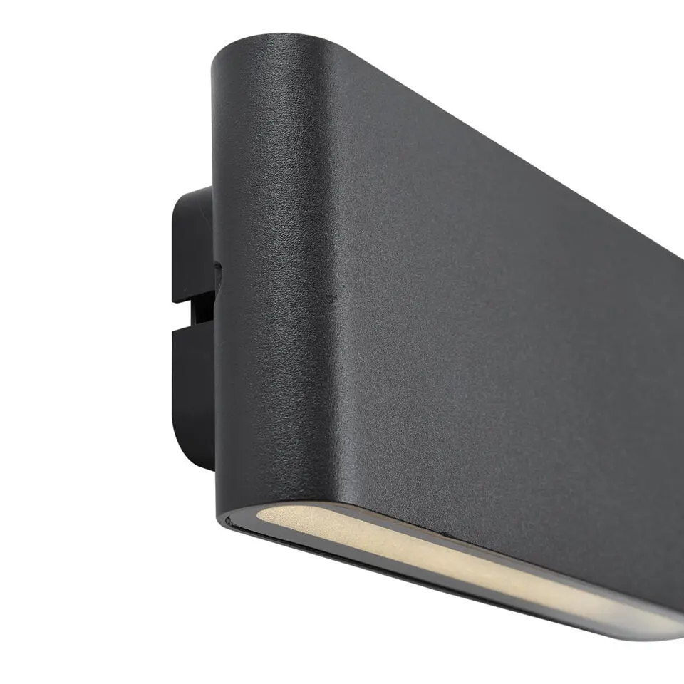 Qazqa wandlampen buiten batt zwart geïntegreerde led