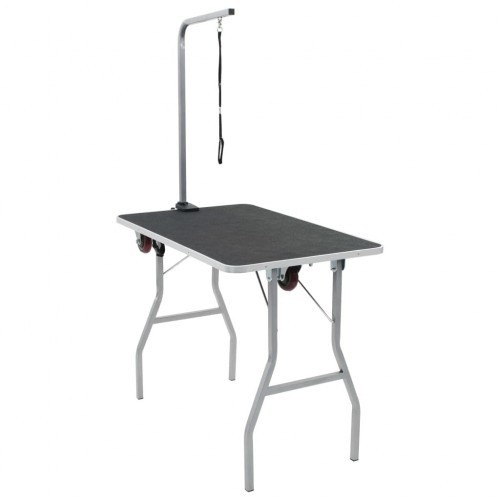 Mesa de tosa para cães com alça, preta