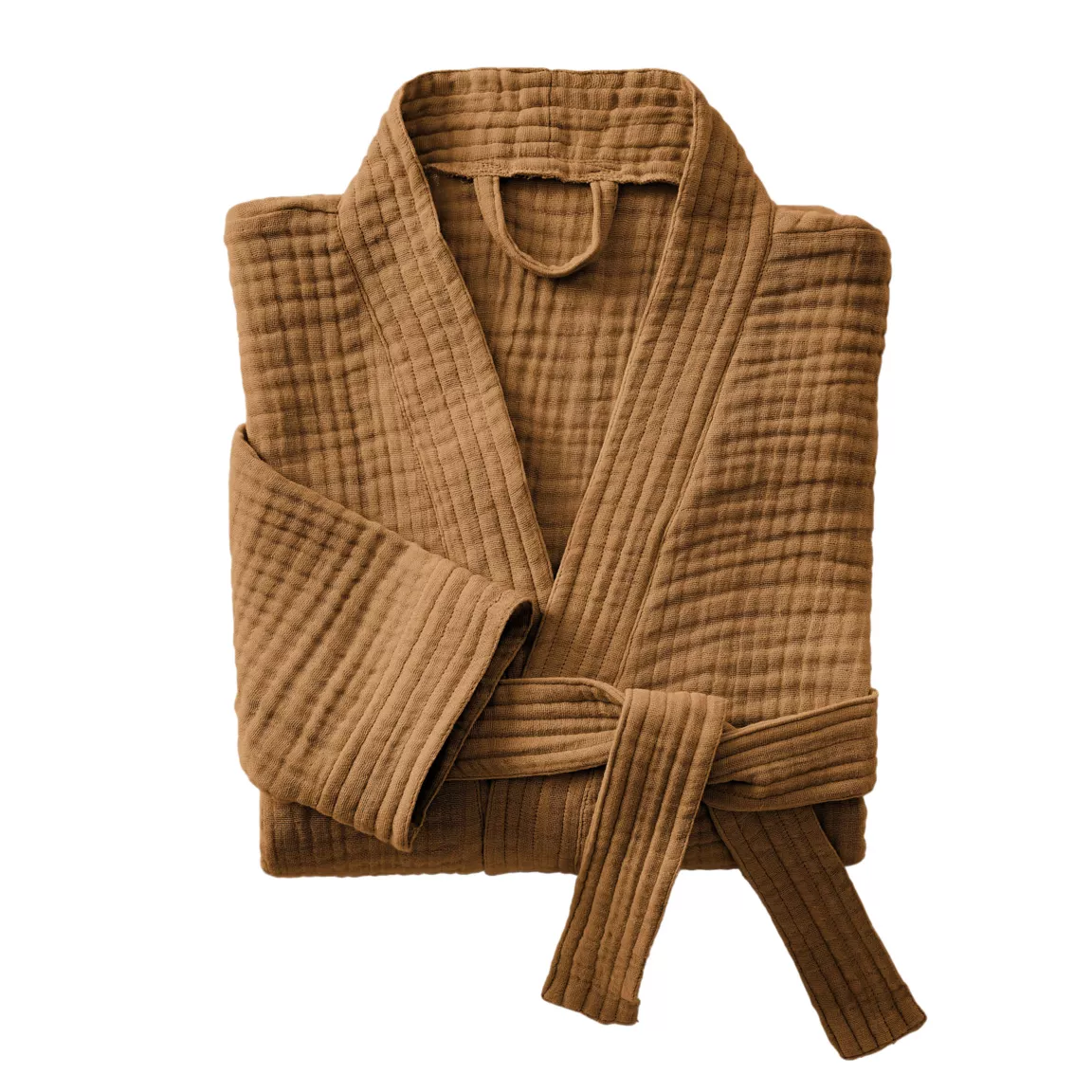 Peignoir de bain gaze de coton S/M Gaïa Camel