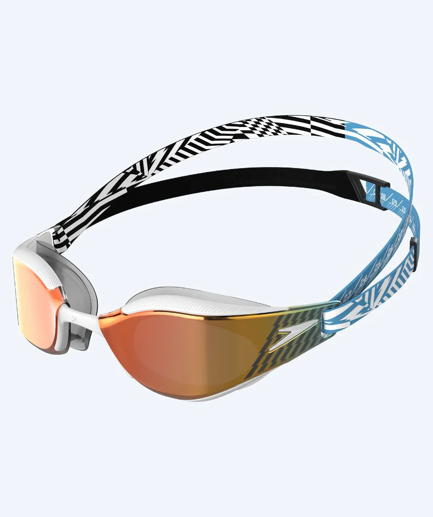 Speedo Elite svømmebriller - Fastskin Hyper Elite Mirror - Hvid/guld