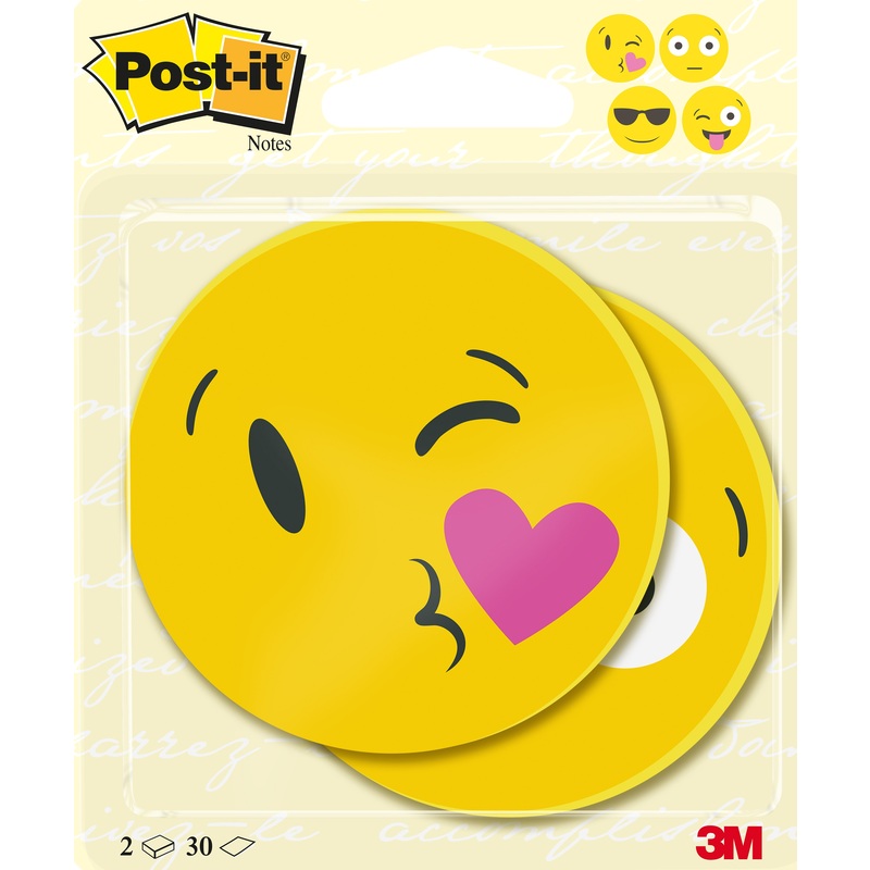 Post-it Haftnotizen Notes Face Design, 70 x 70 mm, 2 x 30 Blatt
