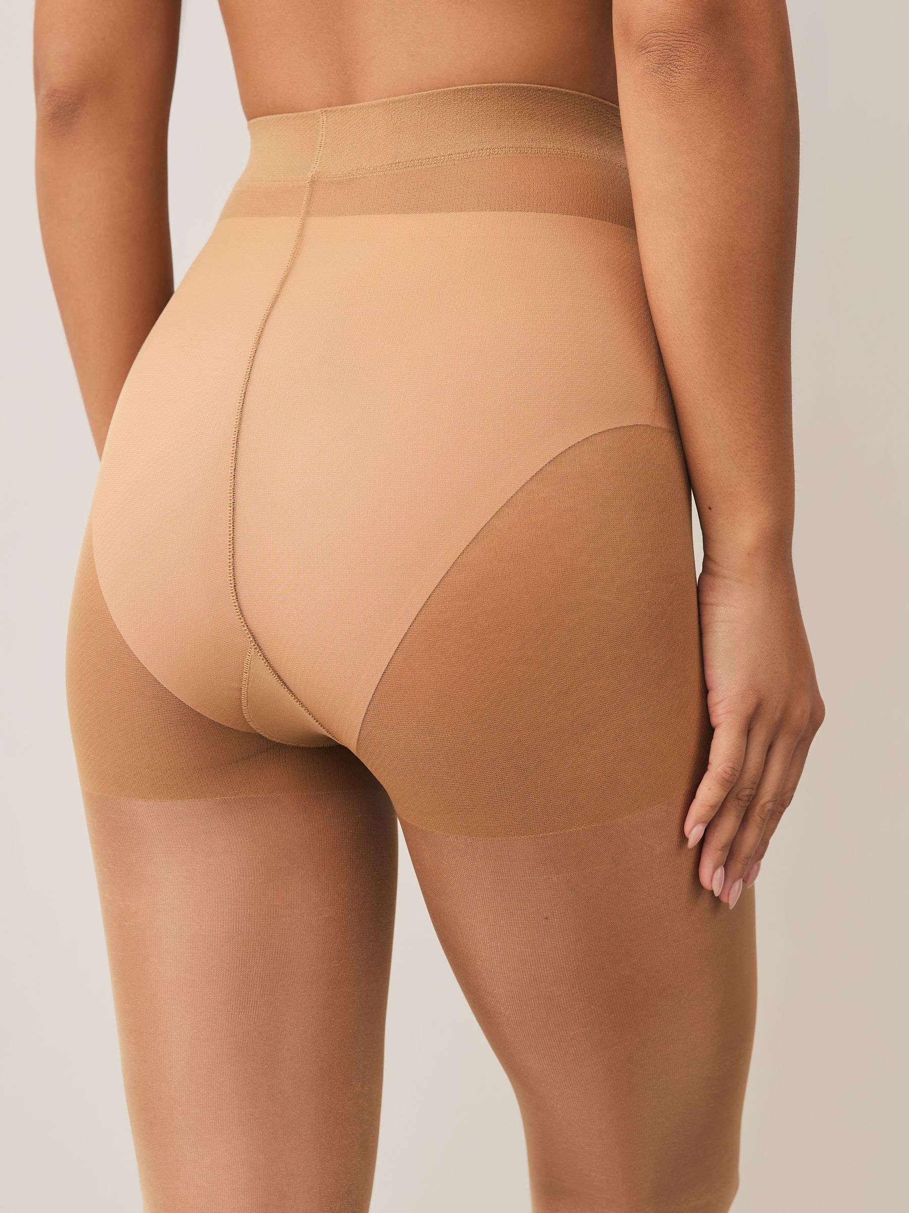 Licht beige - Set van 3 glanzende 20 deniet panty's
