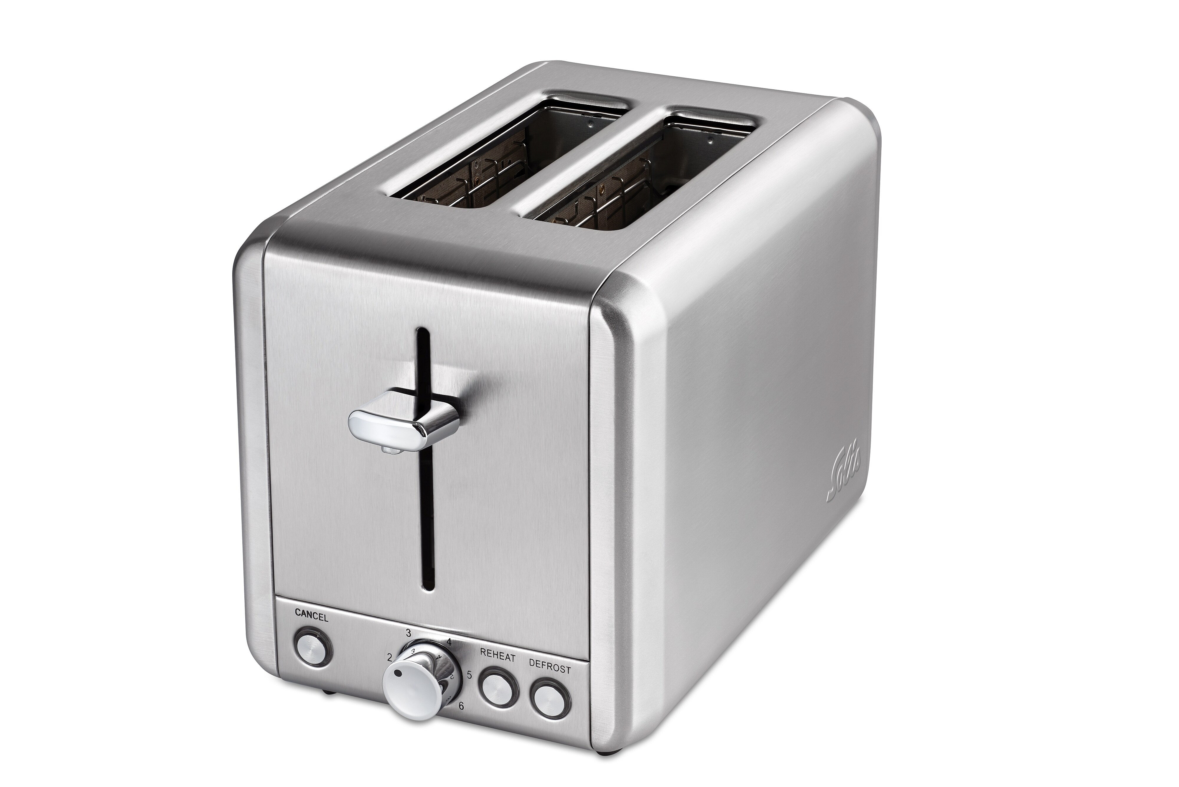 Solis Zwei-Schlitz Toaster, 6 Stufen, Krümelschublade, silber
