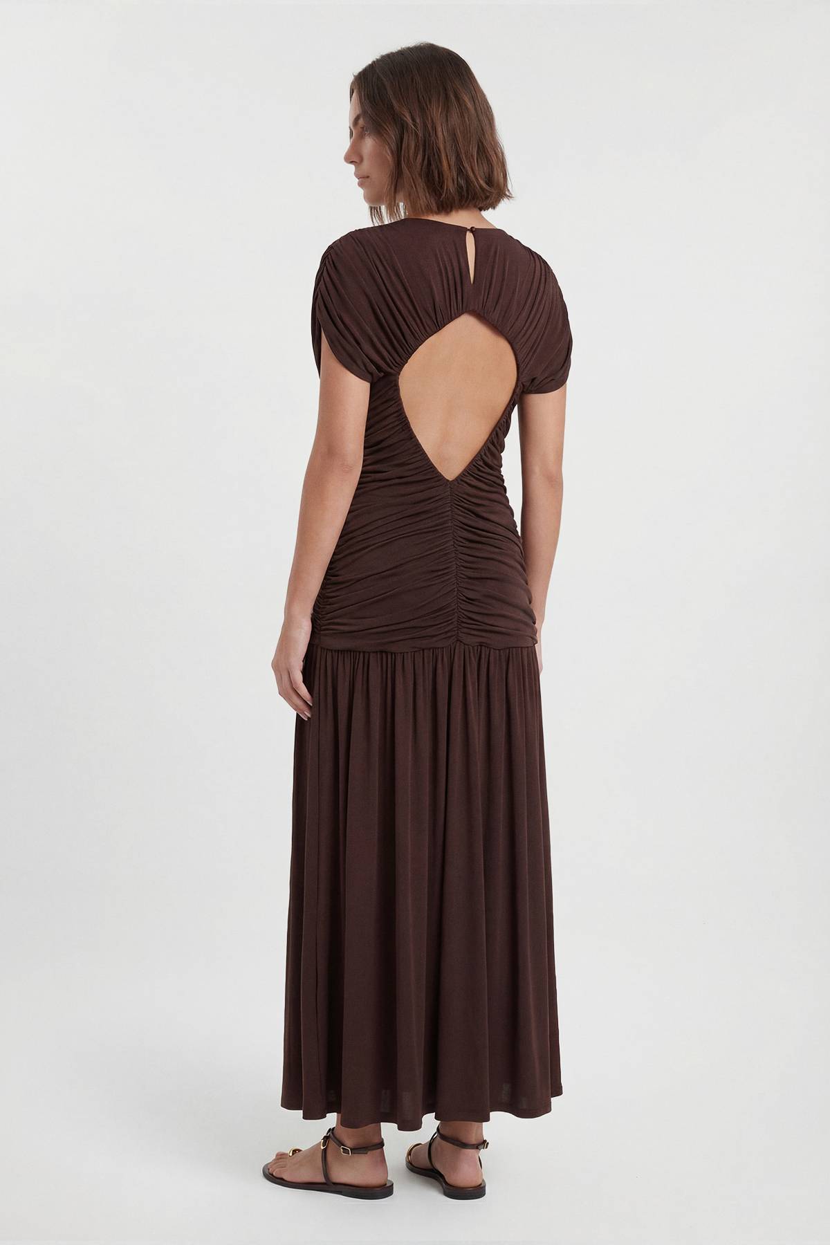 KarenMillen Robe Maxi En Jersey Froncé Premium