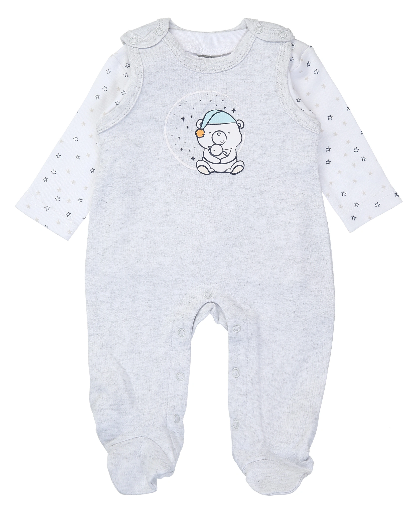Strampler ABC BÄR mit Langarmshirt 2er-Pack in bunt