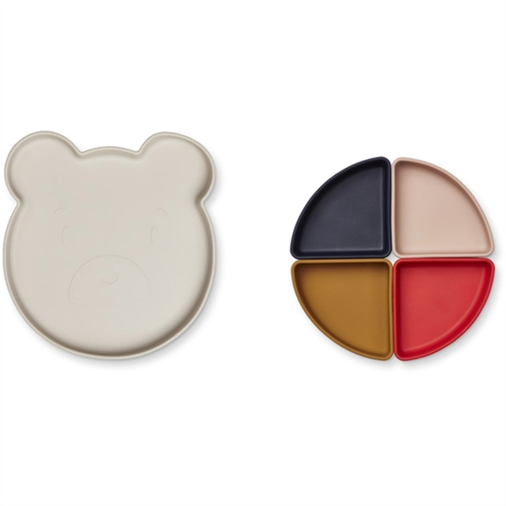 Arne Silikone Opdelt Tallerken MR Bear Sandy Multi Mix