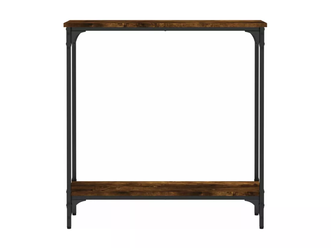 Table console chêne fumé 75x22,5x75 cm bois d'ingénierie