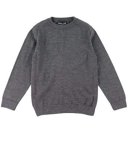 Emporio Armani Bluse - Wolle/Acryl - Grau Meliert m. Weiß