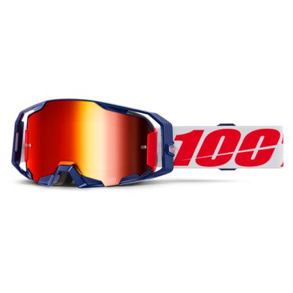 Masque cross 100% ARMATIC Mach Z - Ecran Mirror Rouge 2025 - Bleu / Rouge