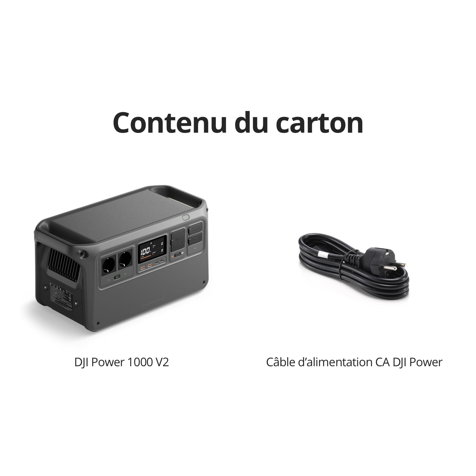 DJI Power 1000 V2, station électrique portable 1 024 Wh (Batterie LFP), sortie stable de 2 600 W, recharge de 0–80% en 37 Min, générateur électrique p
